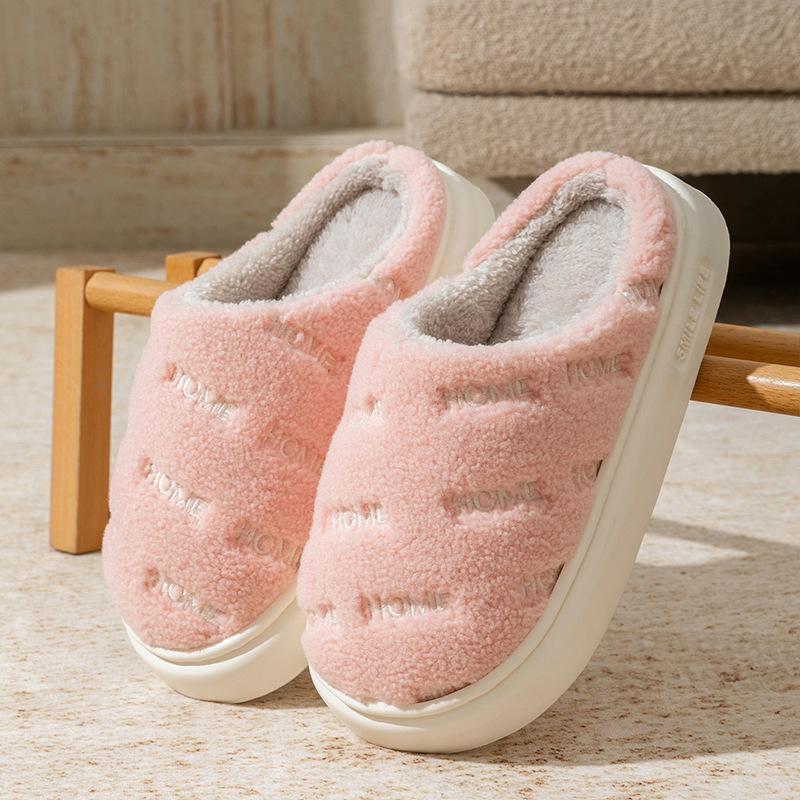 

25 зимние новые хлопковые тапочки женские домашние нескользящие комнатные домашние теплые тапочки на толстой подошве 36-37