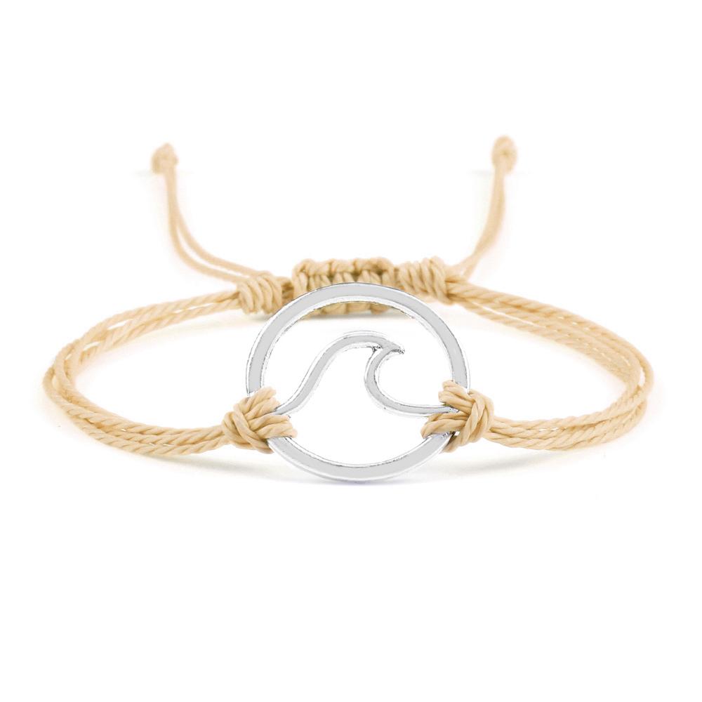 Bohemian Wax Rope Braied Bracelet for Women Men Charm Waves Adjustable Bangles Lucky String Bracelets Friends Gift Wrist Jewelry