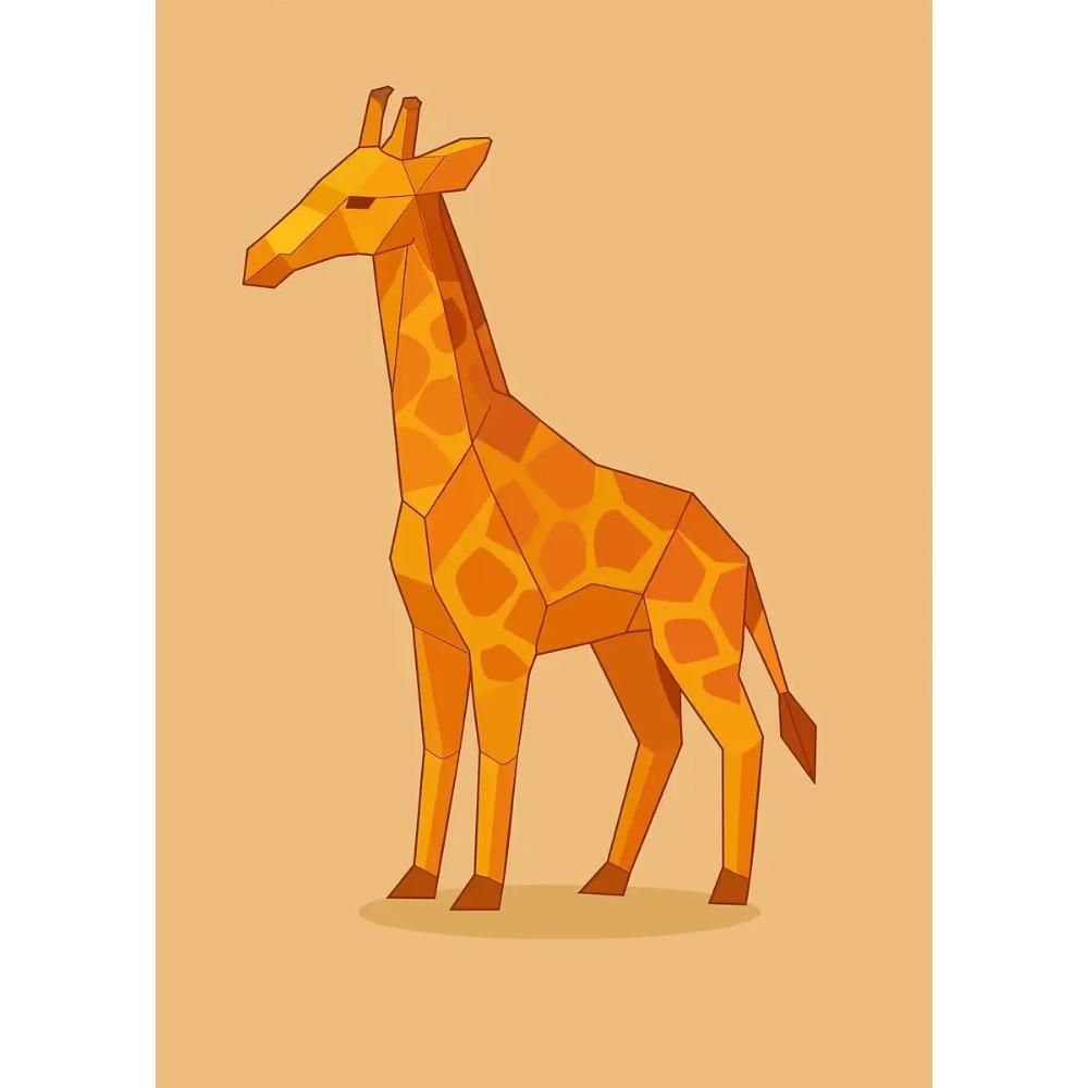 Abstract Geometric Stereoscopic Cute Animal Posters Jaguar Penguin Bear Prints Canvas Painting Wall Art Picture Home Room Decor