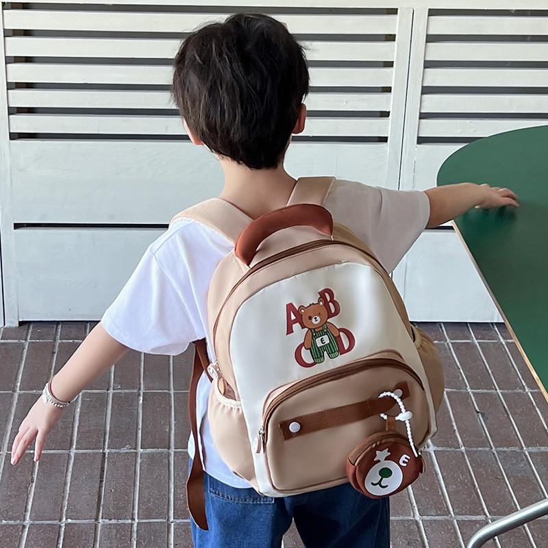Attractive And Functional Kids Backpack With Whimsical Bear Design Perfect For Kindergarten Use