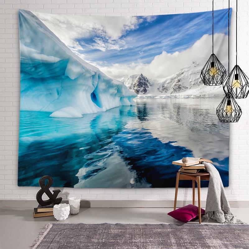 

Снежная Гора Аврора гобелен Галактика Звезда Настенное Художественное Украшение Общежития Эстетика Гостиной Спальня Украшение Дома 100X75CM