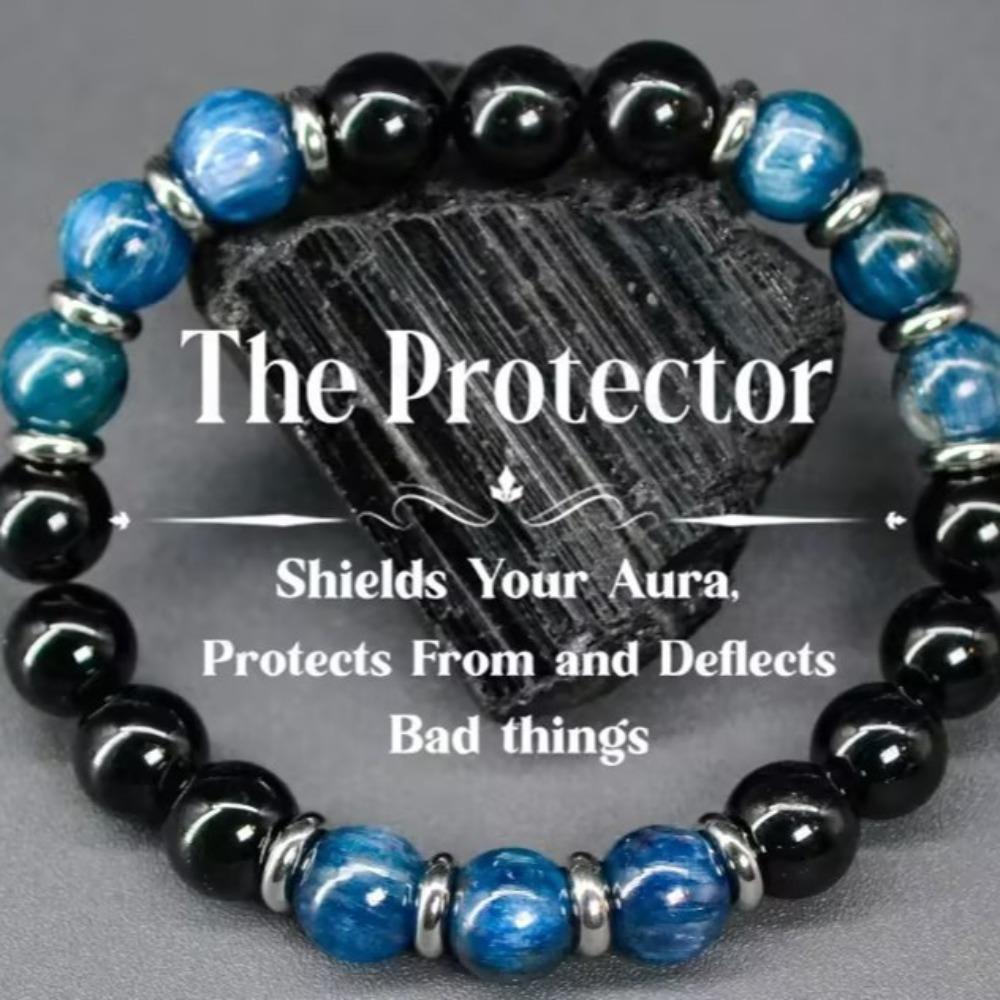Natural Stone Halo Quartz Bracelet 8mm Bead Bracelet  Crystal Jewelry