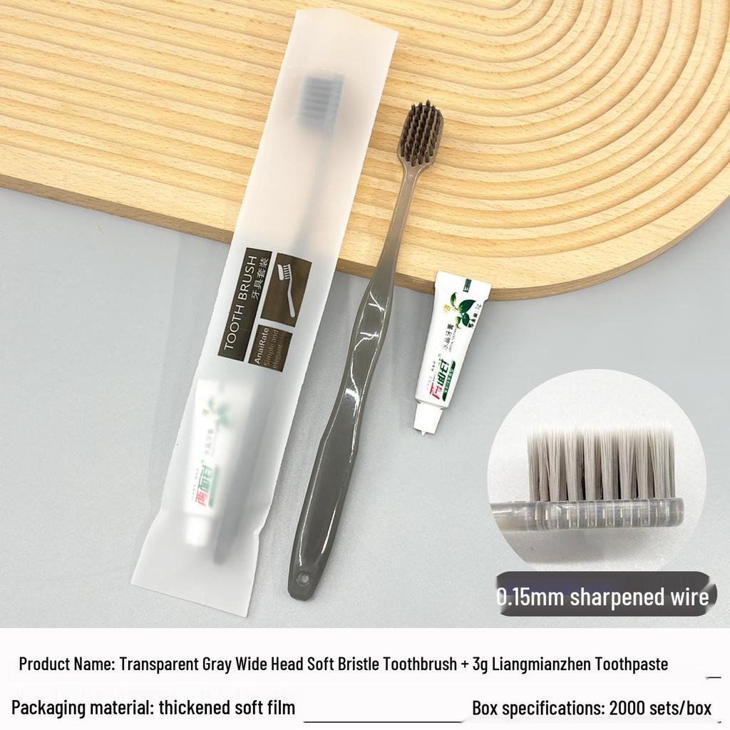 Chinese Style Soft Bristle Toothbrush & Toothpaste Set - High-End Disposable Toiletries