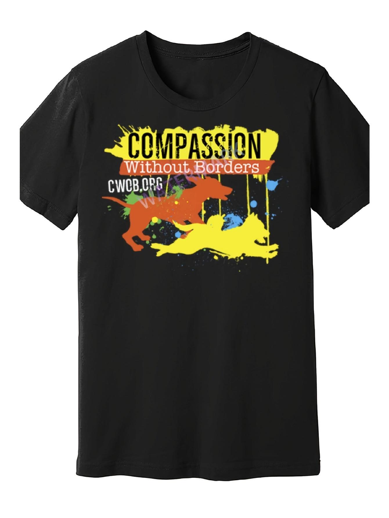 Top Pick Local Compassion Without Borders Black TShirt S
