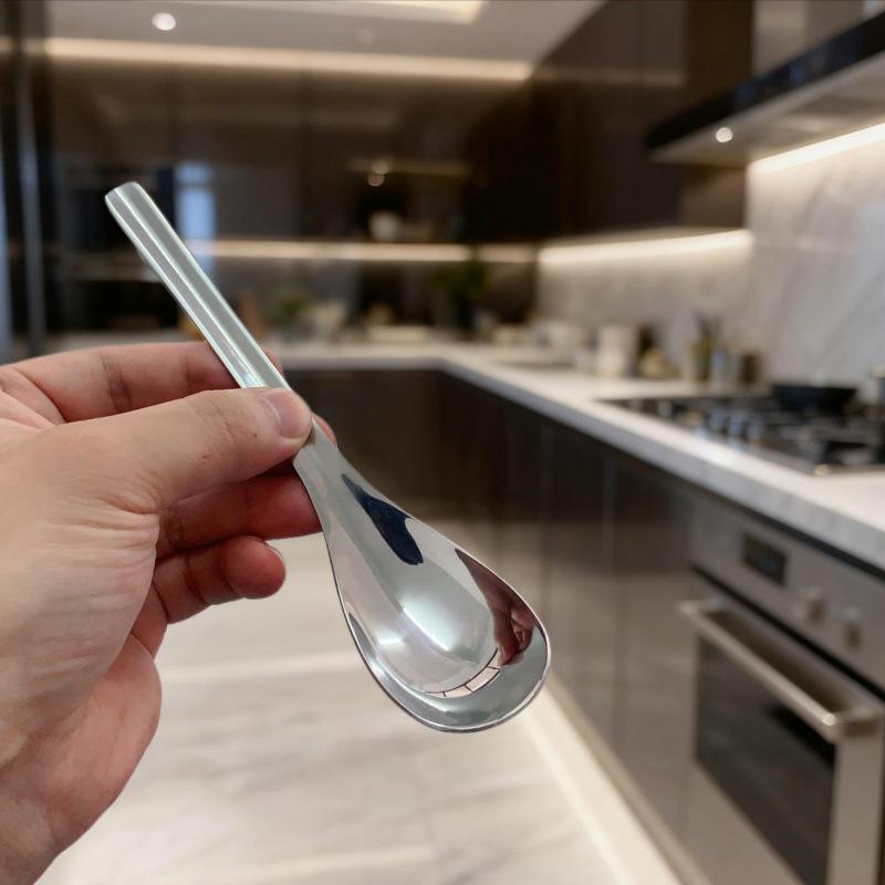 Cucchiaio a Manico Lungo in Acciaio Inossidabile 304 per Bambini e Zuppa per Bebè