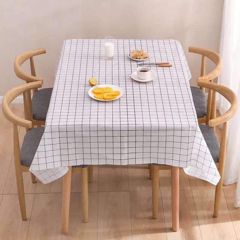 

Modern Scandinavian Checkered PVC Tablecloth - Waterproof and Oil Resistant Dining Table Protector in Multiple Colors 90*137cm