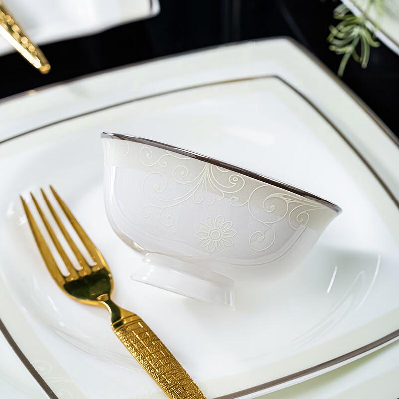 Haoya Jingdezhen 58-Piece Light Luxury Ceramic Dinnerware Set