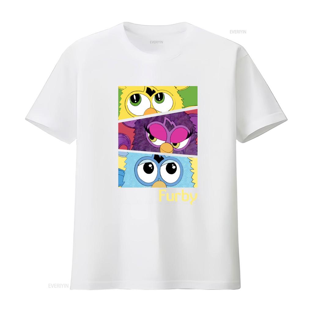 Furby Cartoon Print T Shirt For Fashion Summer Tops Vintage Stylish Versatile Breathable Streetwear Homme