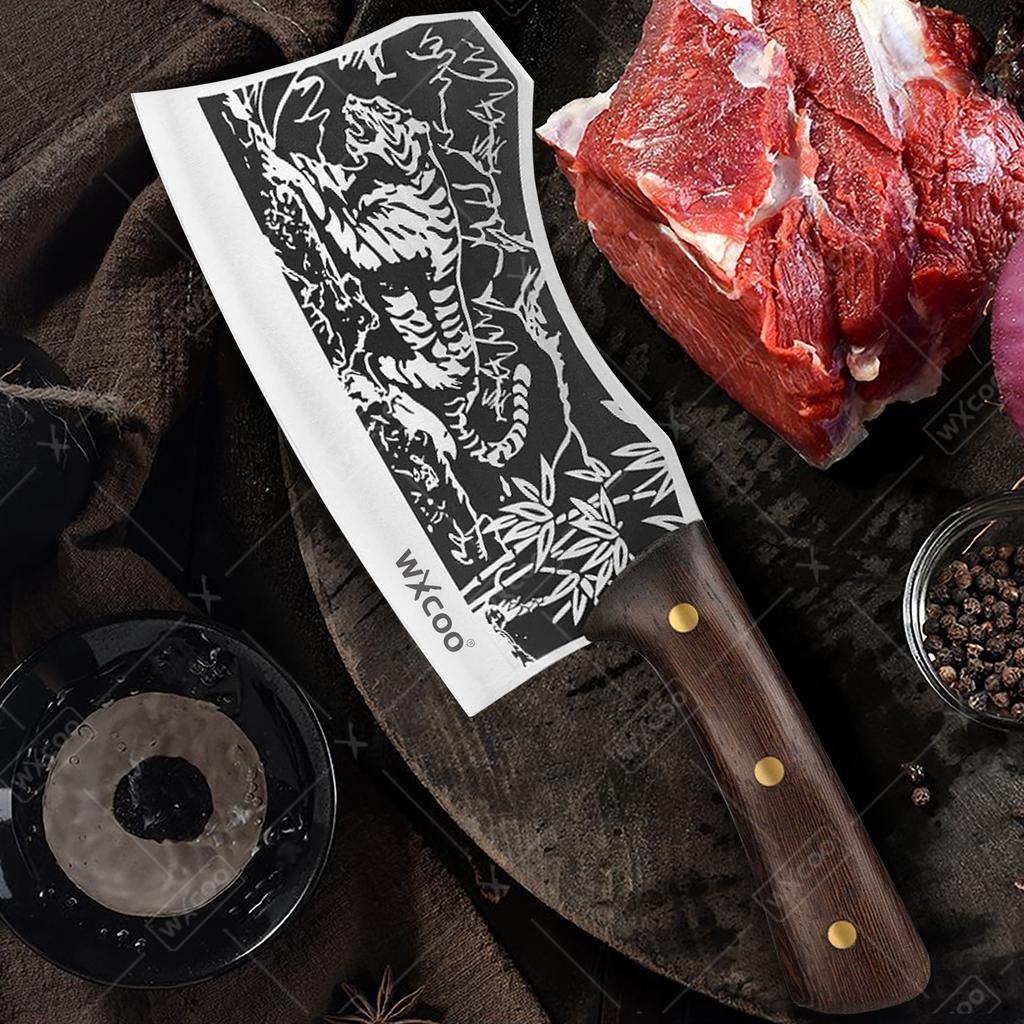WXCOO Handmade Butcher Knife Multifunctional Kitchen Knife for Cutting Fruit Vegetable Bone Chopping Chef Knife Stainless Steel