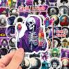 50 Cartoon Gothic Graffiti Luggage Stickers Dark Purple Cool Skull Gothic