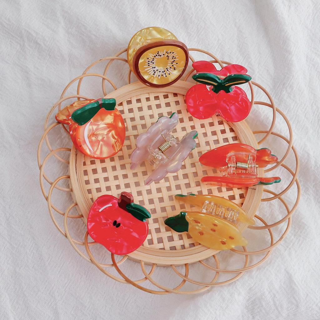 Bambus Yao Frisches Obst Kleine Haarspangen - PVC Seitenscheitel Modeaccessoires für Frauen
