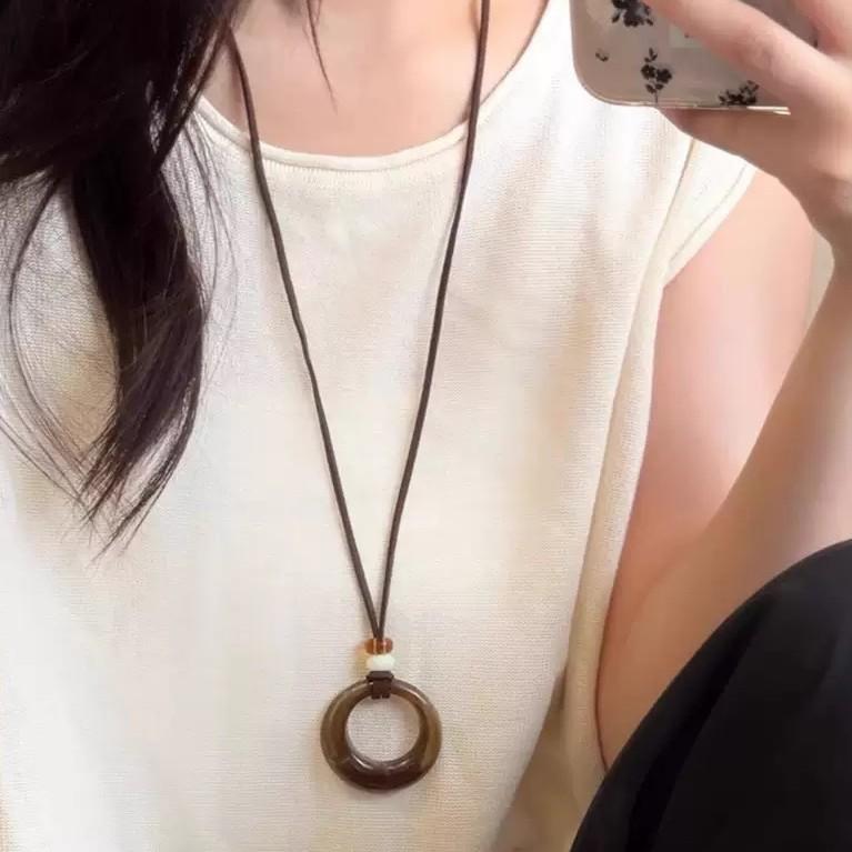 Korean Minimalist Geometric Pendant Long Necklace Women's Irregular Adjustable Versatile Fashion Accessories