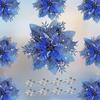2/5Pcs 14cm Glitter Artifical Christmas Flowers Mreey Christmas Tree Decor Happy New Year Ornaments Xmas Fake Flowers natal