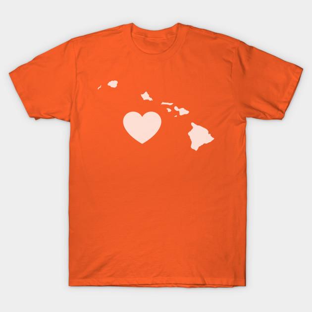 Hawaii Love Heart Fashion Printed Tshirt Women Trend Style ONeck Short