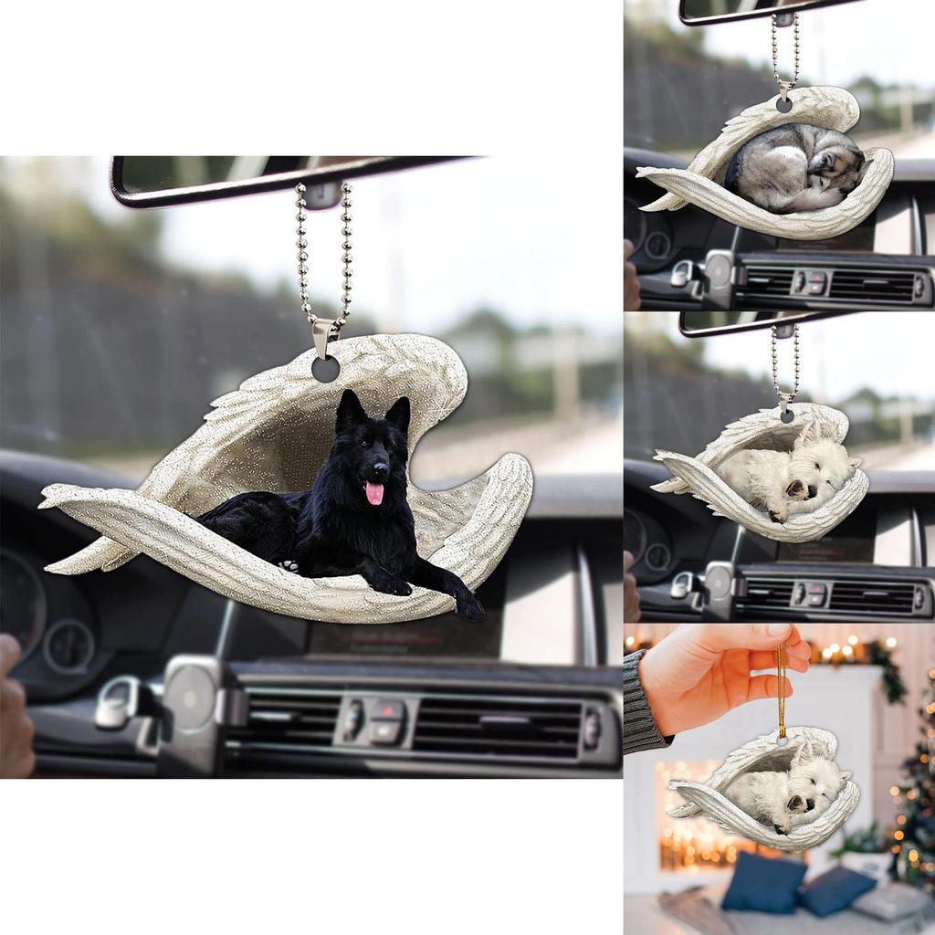 Colorful Cartoon Style Car Accessories With Angel Wings For Dog Lovers Charm