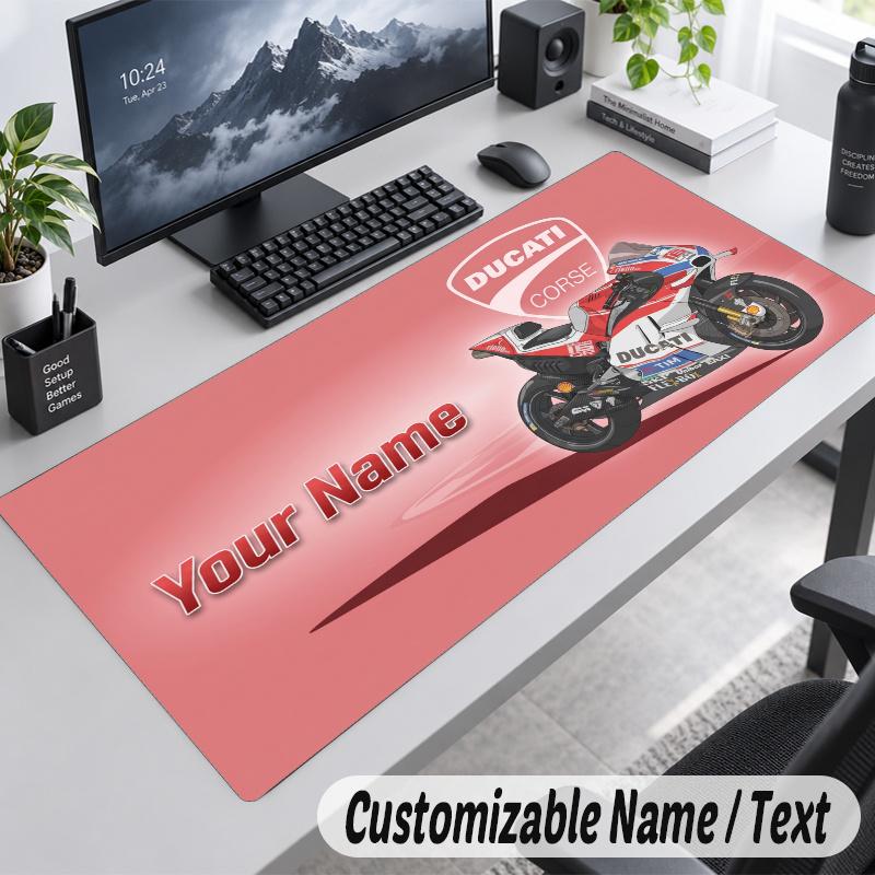 Ducati Corse Personalized Large Mouse Pad Custom Name Text Extended Desk Mat Gaming Mousepad