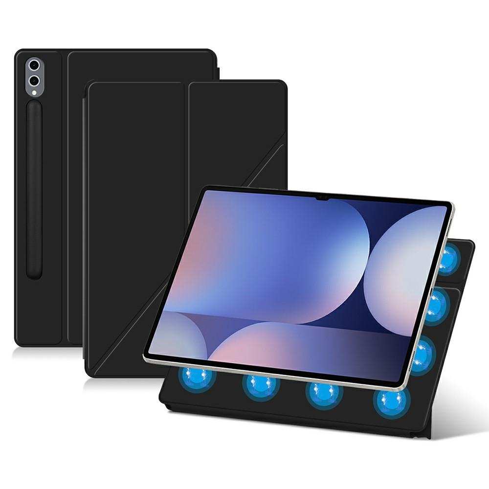 

For Samsung Galaxy Tab S8 Ultra Case Origami Stand PU Leather Magnetic Tablet Cover Black