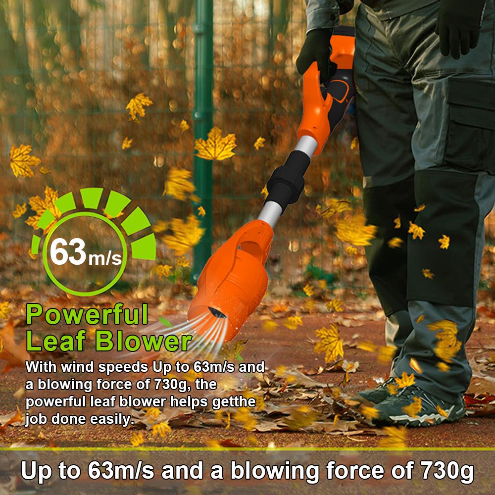 Cordless Electric Air Blower Brushless Leaf Blowers Dust Collector Foldable Garden Lawn Dust Cleaners For Makita 18V 21V Battery