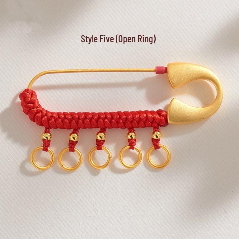 Złota broszka dla noworodka - Chiński styl półprodukt wisiorek uspokajający DIY prezent