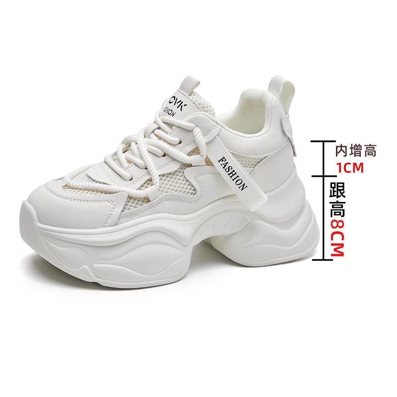 

Кроссовки для бега, увеличивающие рост, легкие модели для транспортировки, женская обувь, повседневная обувь для пап на платформе, новые дорогие модели для детей 34 белый