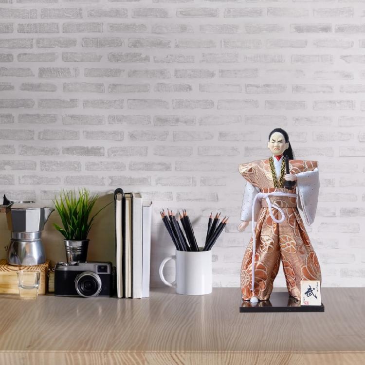 Traditional 12inch Japanese Samurais Dolls in Kimonos for Home Display and Collector's Item