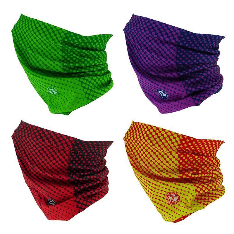 Used [NEW] [SMEHCF] Multipurpose Bandanas 4pcs for Women Men Headband Balaclava Hair Head Scarf Half Face Airsoft Paintball Mask Neck Gaiter