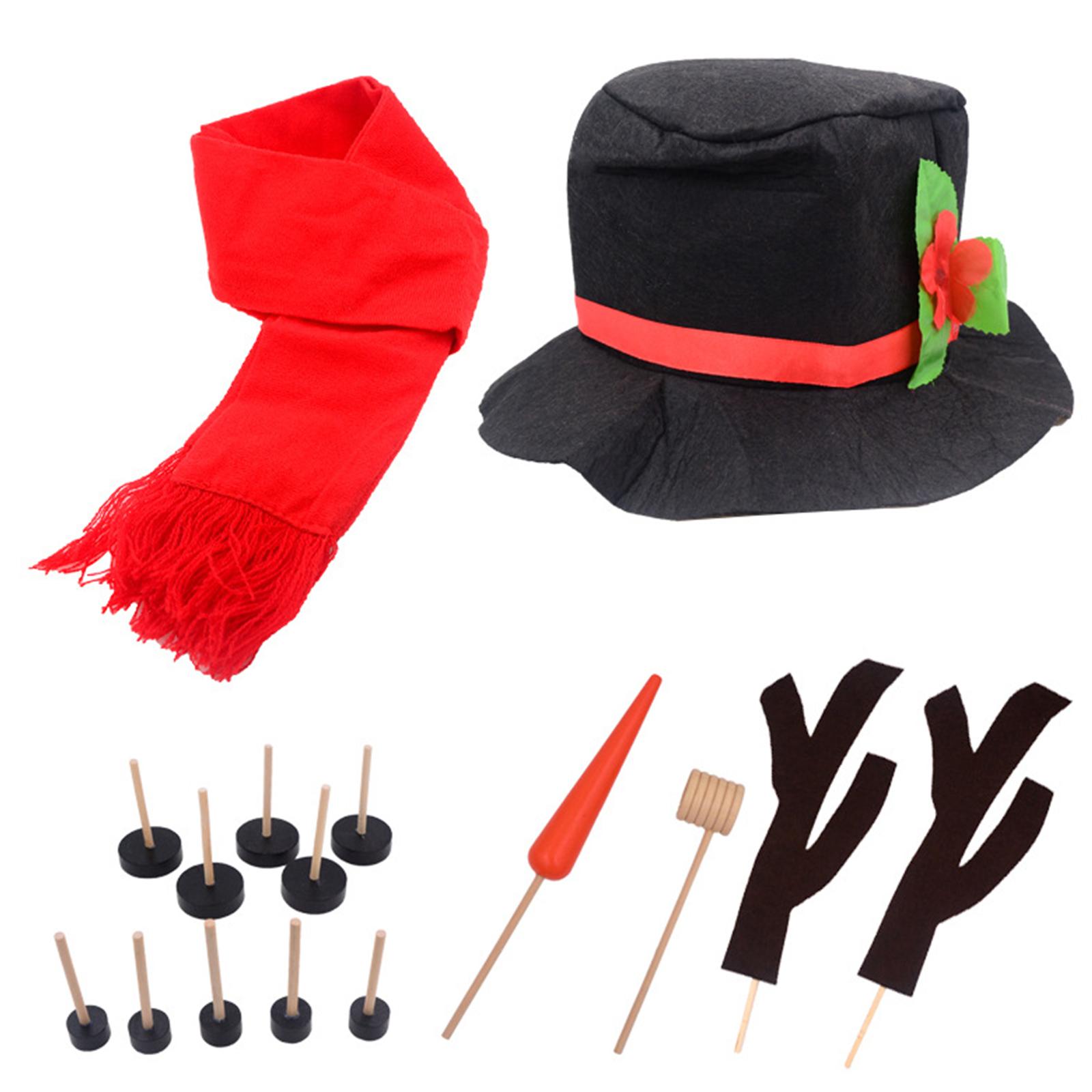 

16Pcs Winter Holiday Outdoor Kid Toy Christmas Decorations Snowman Decorating Making Kits Christmas Snowman Dress Up Set 3