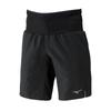 Mizuno Running Black Half-Length Shorts, Multi-Pocket Pants, 9-Inch, 360-Degree Pockets,