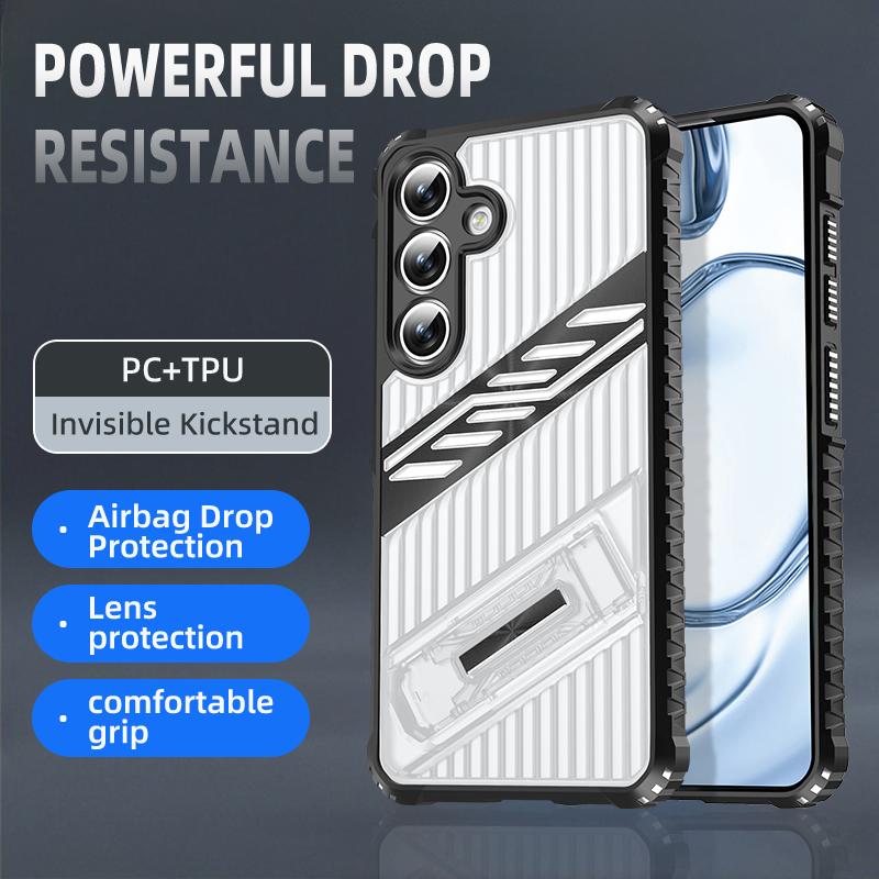 Armor Shockproof Phone Case For Samsung S25 Edge S24 S23 Plus S22 Ultra S21 S20 FE A56 A36 A26 A16 A06 A55 A35 With Holder Cover
