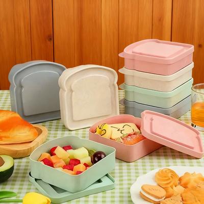 Toast-shaped Bento Box Sandwich Toast Storage Box with Lid  Food Storage Fiambrera Infantil Lunch Bag Box Lunch Box Cooler Box