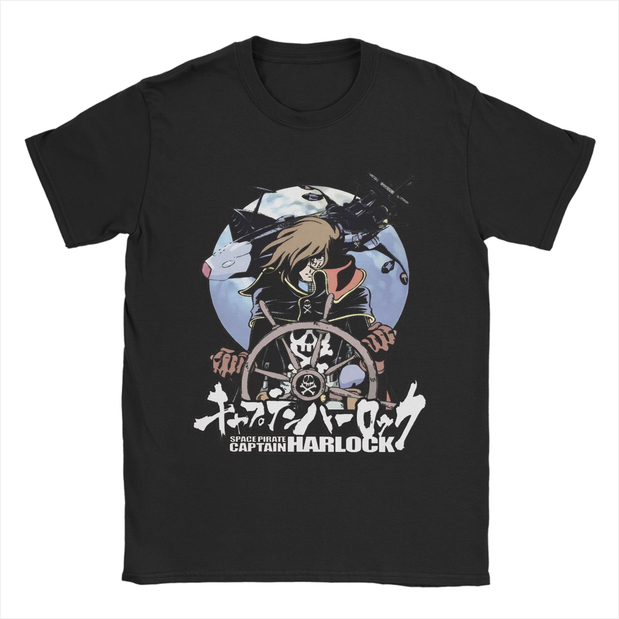 Unisex Women Print Space Pirate Captain Harlock Albator T Shirt Tee 100 Cotton  Tshirts Clothes M
