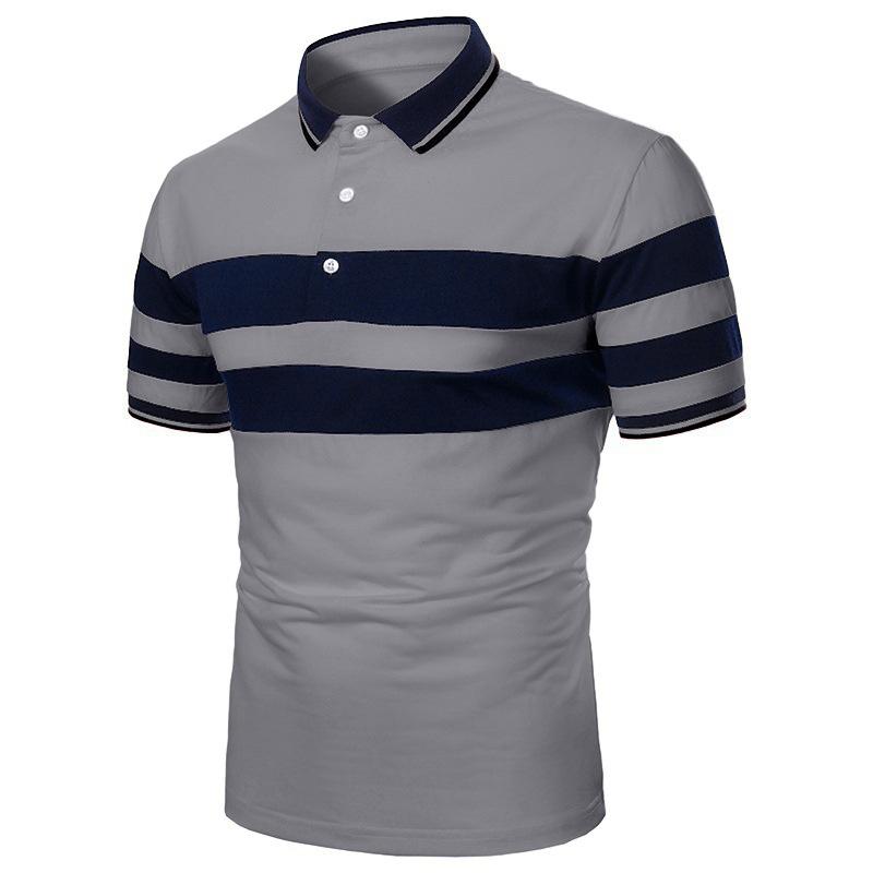 Summer Men's Short-sleeved T-shirt Fashion Stitching Classic Men's Short-sleeved Polo Shirt