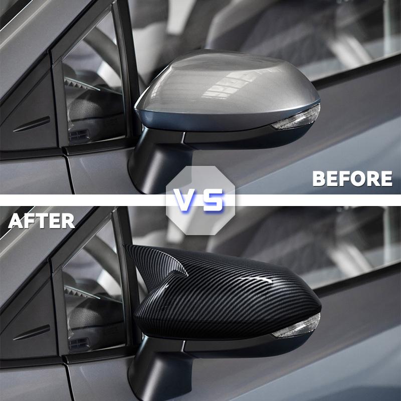 For Toyota Corolla     Rearview Side Mirror Cover Wing Cap Exterior Door Rear View Case Trim Carbon Fiber Look