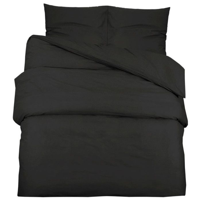 VidaXL Ensemble de housse de couette Noir 200x220 cm Microfibre légère135977