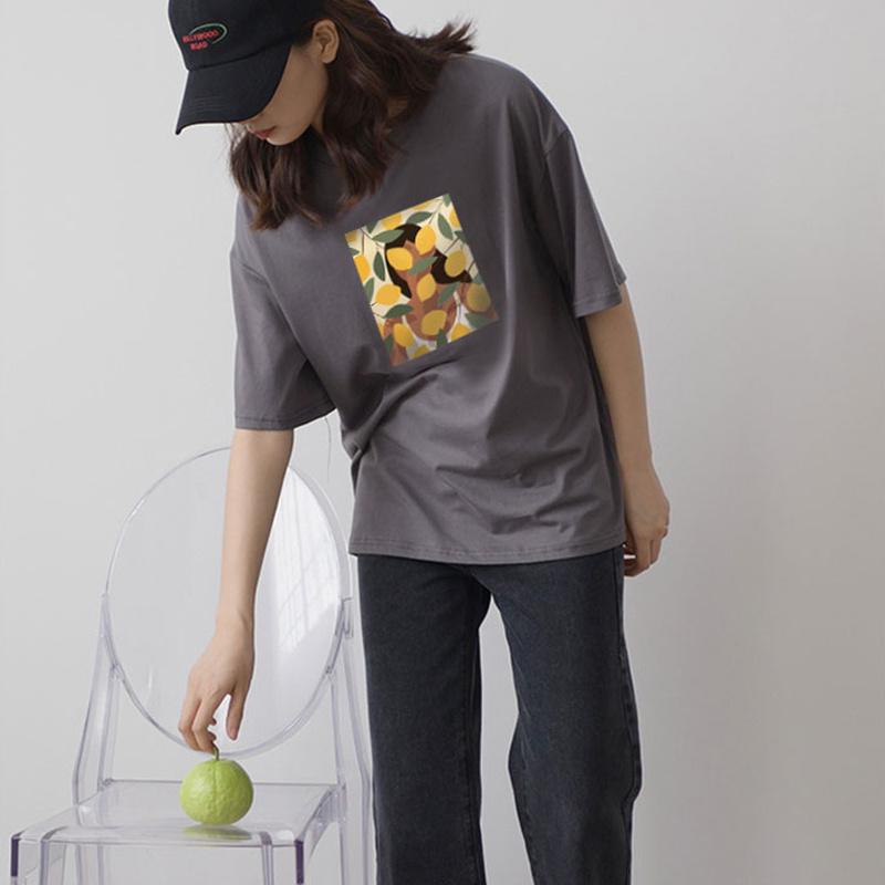 Hirsionsan Vintage Printing Cotton T Shirts Women New Soft Harajuku Loose Female Tees England Style Summer Casual Tops Gotic Graphic T Shirt