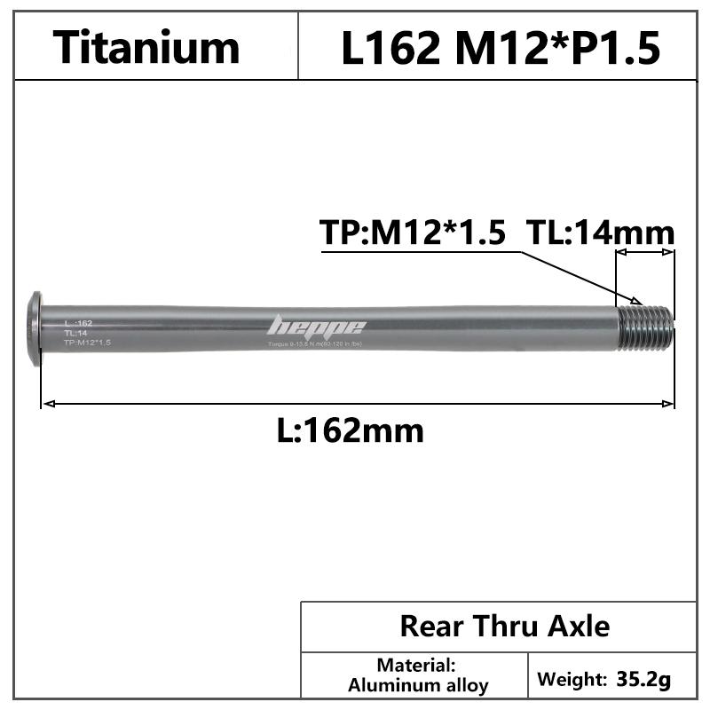 HEPPE MTB Road Bike Titanium Thru Axle Ultra Light Bike Axle 12x142 12x148 Rear Hub Thru Axle Bike Fork 12x100 12x110 Shaft