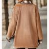 2025 Winter Women's Plaid Fleece Coat Mid-Length Single Breasted Lapel Warm Outerwear for Europe America