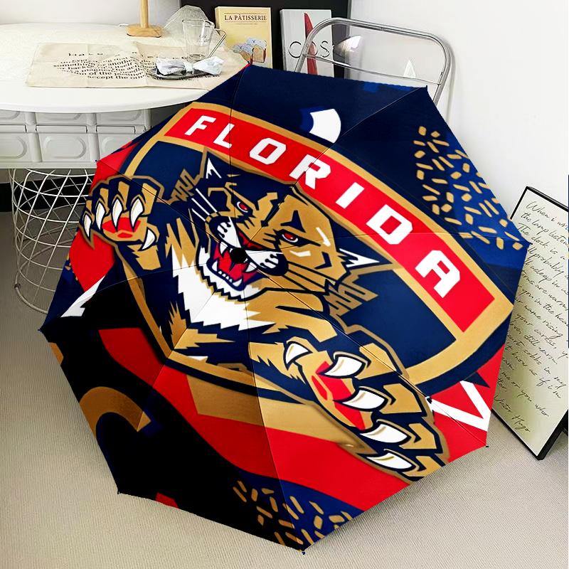 Panthers Team Spirit Umbrella Folding umbrella, automatic umbrella 8-Frame for Travel, camping Use Gift for Halloween Christmas