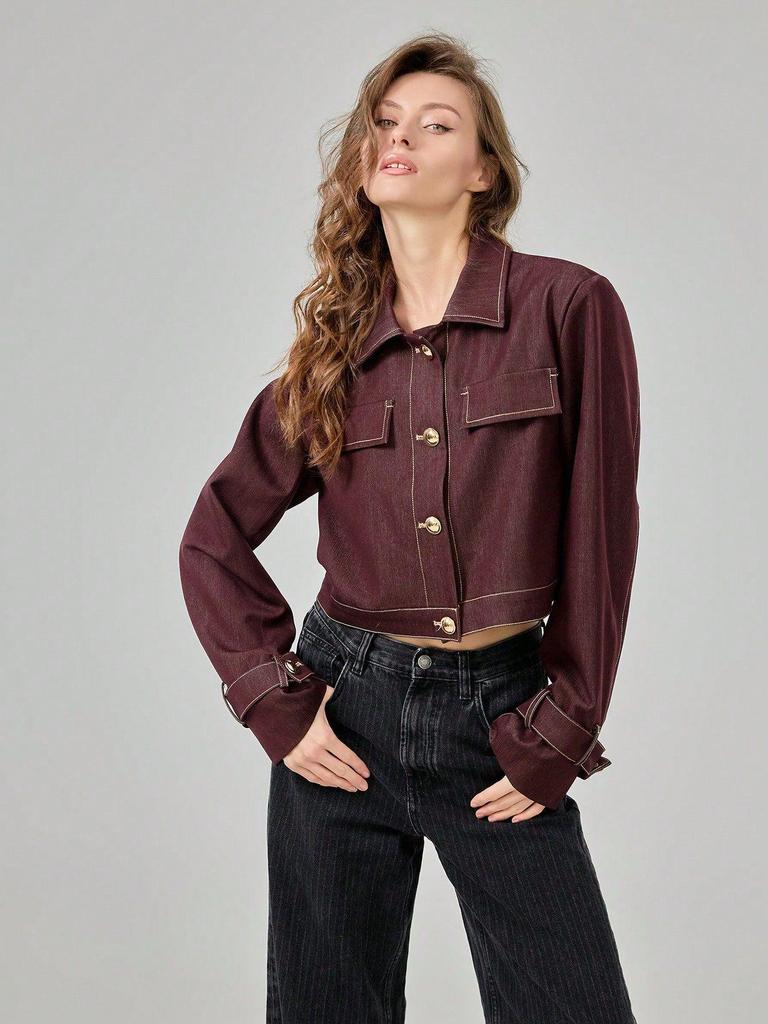 Women's Autumn European & American Fashion Simple Short Denim Jacket