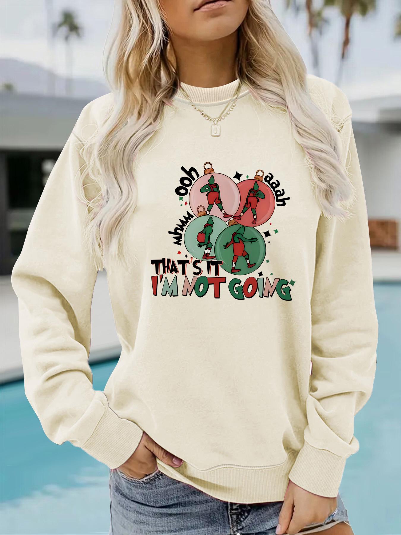 

IMNOT GOING Women s Heavyweight Long-Sleeve Round Neck Pullover Sweatshirt - Autumn/Winter XXXXL абрикосовий