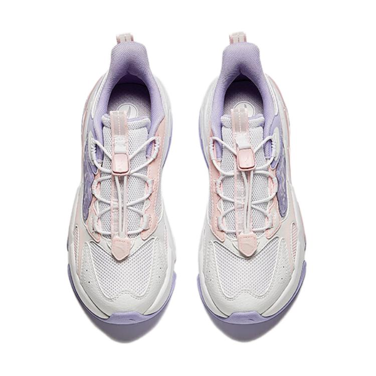 Anta Comfortable Mesh Non-Slip Durable Low-Top Running Shoes Kids sneaker White Purple 322438805-2