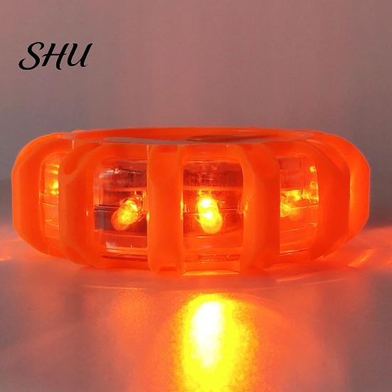 Emergency Safety Light 2Pcs LED Warning Lamp Compact Size High Brightness Waterproof Widely Used Signal with Hook Reliable