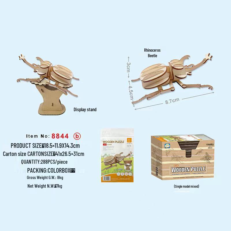Charming Wooden 3D Puzzle for Kids - Educational DIY Toy for Kindergarten