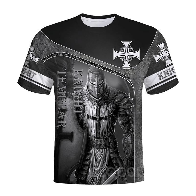 T-shirt Templar 3D Digital Printed Short Sleeved Round Neck Fashionable Top Manufacturer Wholesale