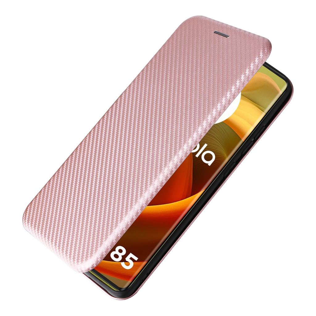 For Motorola Moto G85 5G Case Card Holder Leather Carbon Fiber Texture Phone Cover