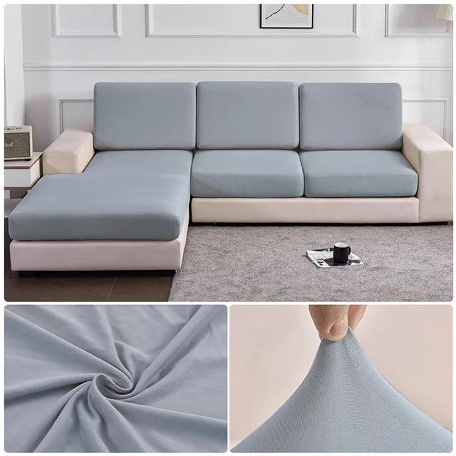 Elastischer Sofasitzkissenbezug Spandex Polyester Sofabezug für Wohnzimmer Waschbar Abnehmbar L-Form Ecksofa Schutz