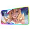 Black Magic Girl Mouse Pad RGB Gaming Mousepad Big LED Pad PC Desk Mat Luminous Mouse Pad Large Keyboard Mats Table Rug With