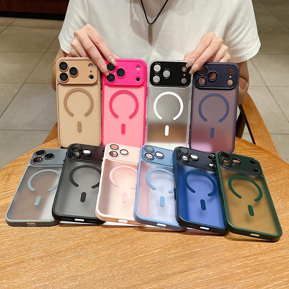 C Magnetic Phone Case for iPhone 14 15 16 Plus 11 12 13 16 17 Pro Max Air Matte Magsafe Wireless Charging Protector Cover