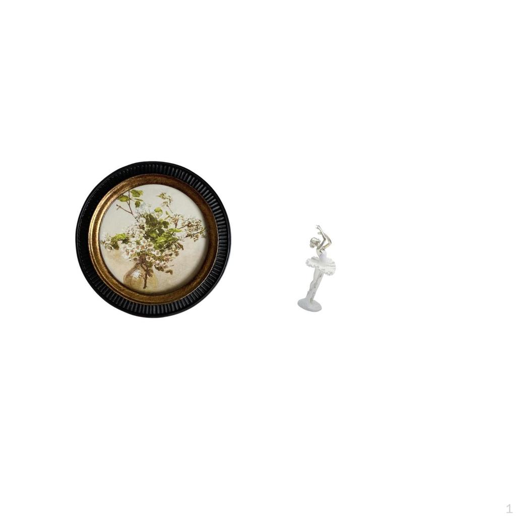 European Antique Resin Photo Frame And Ballerina Figurine Modern Dancing Girl Sculpture for Bedroom
