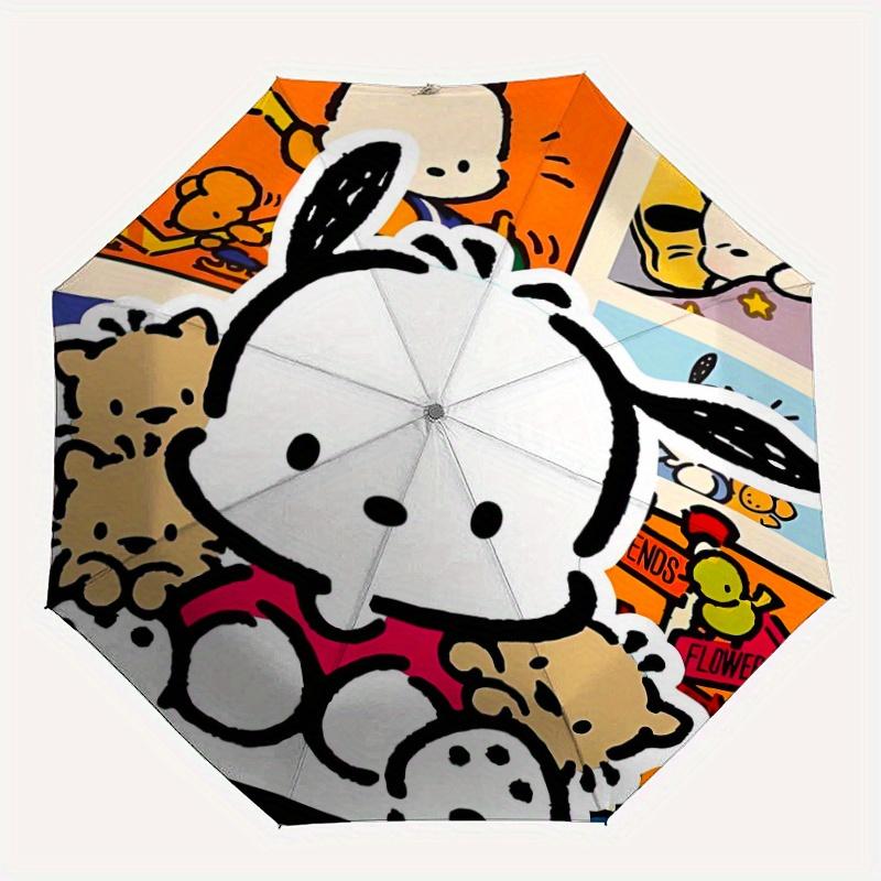 Pochacco Sanrio Automatic Opening and Closing Cartoon Umbrella, Lightweight 3-Fold, With Cute Cartoon Characters, Suitable for Home, Outdoor and Daily